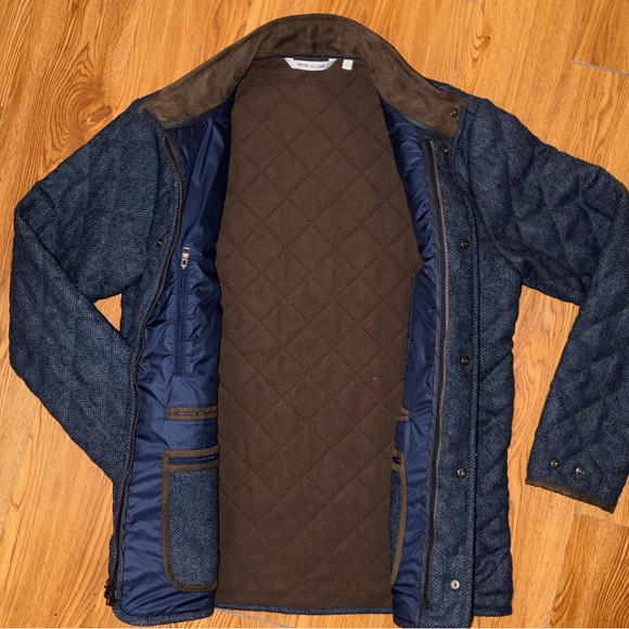 Peter Millar Crown Crafted Men’s Quilted Wool Travel Coat Medium - Picture 9 of 11